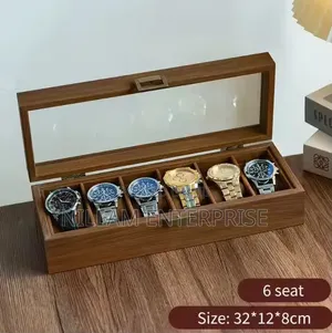 *6 Slots Wooden Watch Organizer/ Storage Box*