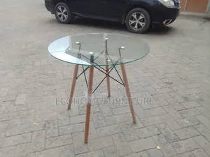 Eames Style Glass Round Coffee Table