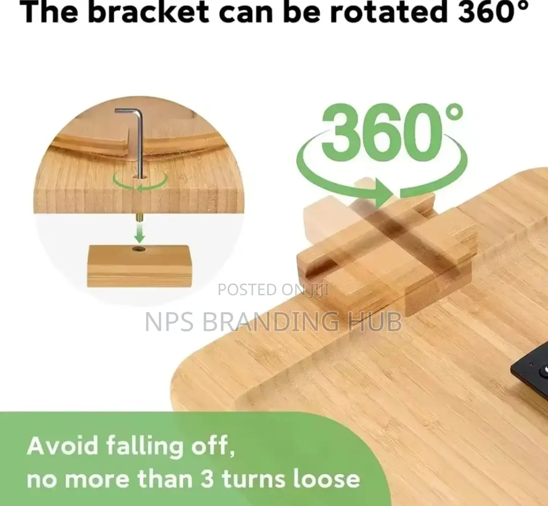 Foldable Bamboo Sofa Armrest Tray For Couch Convenience