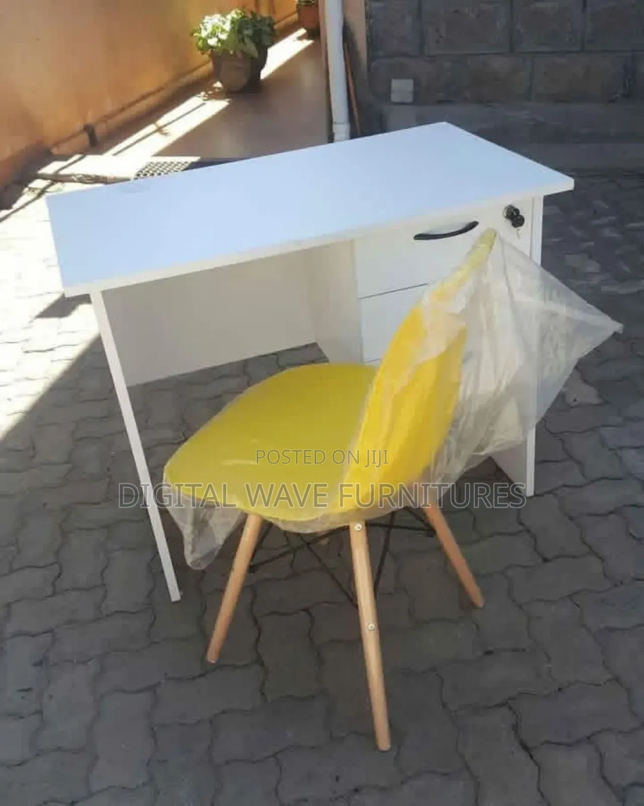White Office Table With Aemes Chair