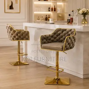 Barstoosl; Semicircolare Luxury Adjustable Bar Stool With Swivel Back