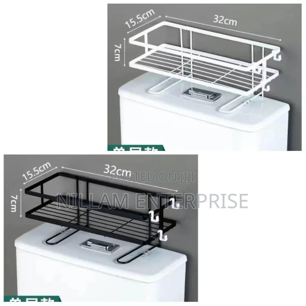 Metallic Over the Toilet Rack Single Layer
