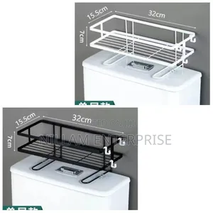 Metallic Over the Toilet Rack Single Layer