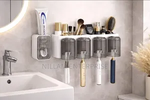 Toothbrush Holder /Toothpaste Dispenser With 4 Cups*