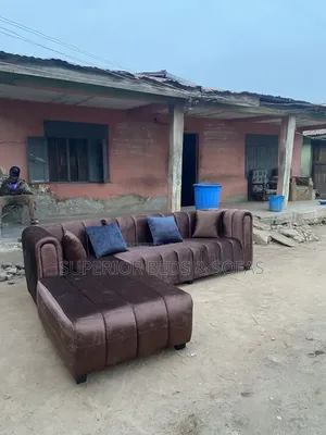 5-Seater Chocolate-Brown Corner Sofa