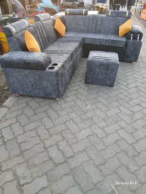 Velvet 6seater L Shaped Sofa Set for Sale