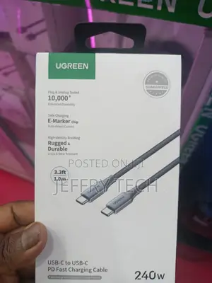 Ugreen 240w Usb-c To Usb-c Cable Featured In A 1.0-meter Length.