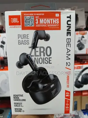 JBL Tune Beam 2 True Wireless Noise Cancelling Earbuds Black