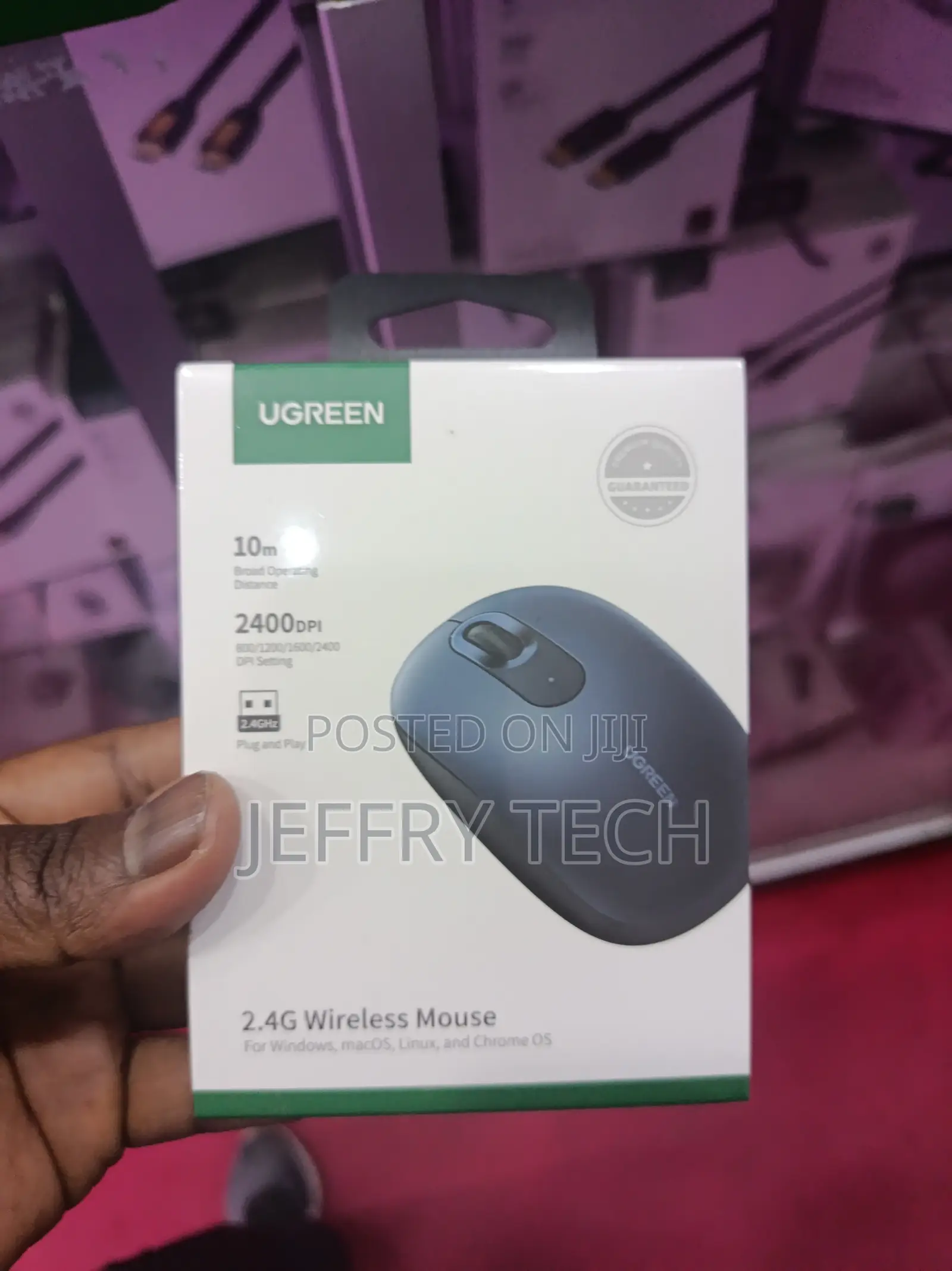 Ugreen Mu105 Wireless Mouse 2.4g – Moonlight Gray, 4-Level Dpi Adquiet