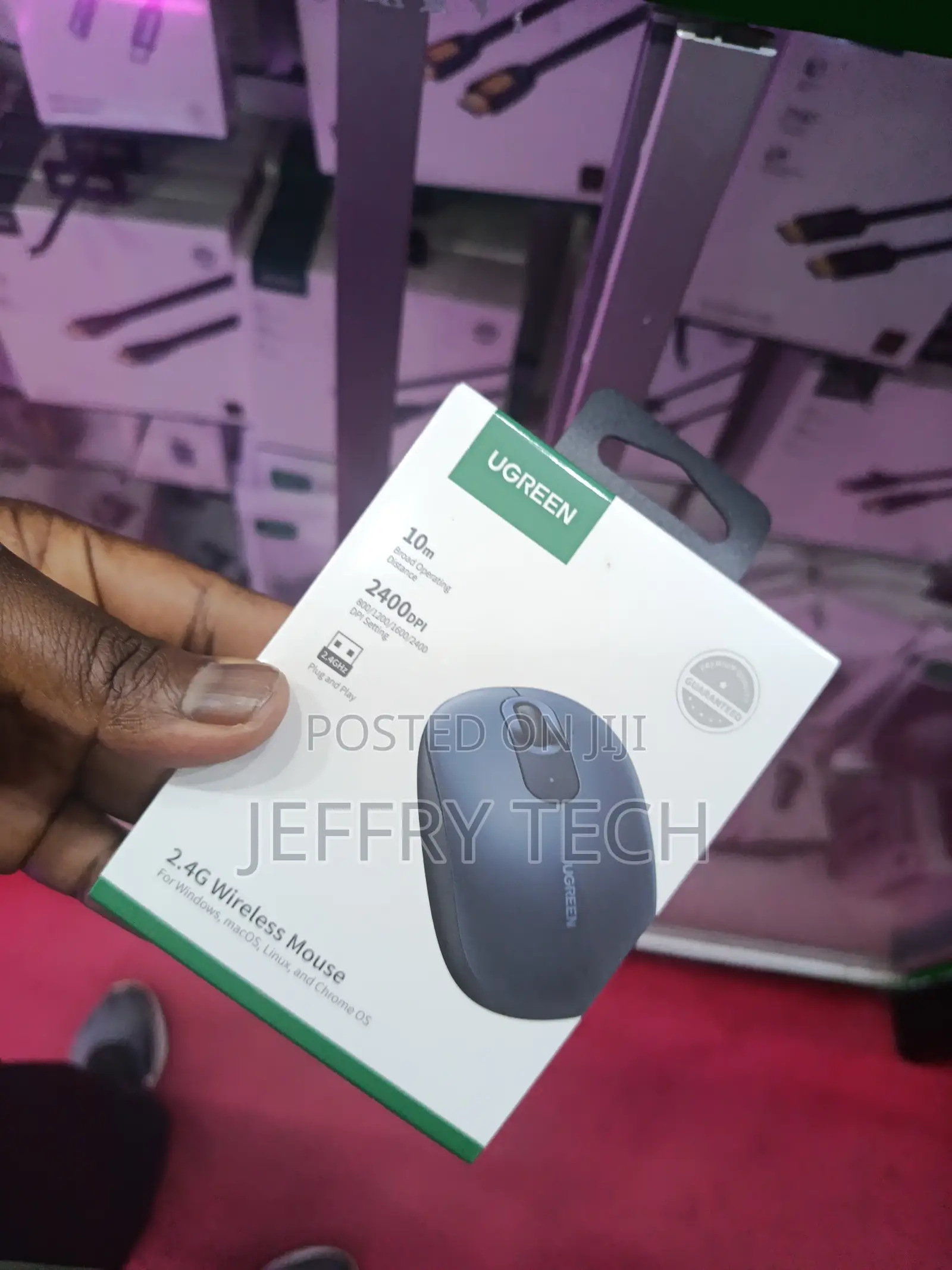 Ugreen Mu105 Wireless Mouse 2.4g – Moonlight Gray, 4-Level Dpi Adquiet