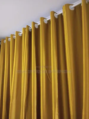 Golden Block Out Curtains Block Out Curtains Environmental Friendly