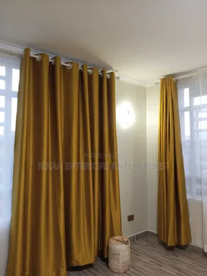 Yellow Block Out Curtains Block Out Curtains Environmental Friendly