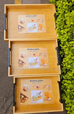Heavy Classic 3pcs Style Bamboo Tray New Arrival