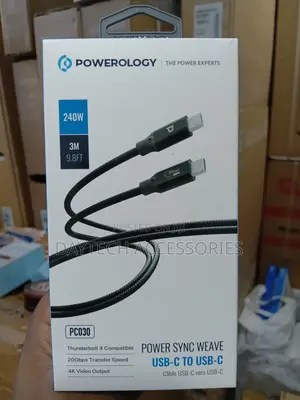 Powerology Power Sync Weave 240w Usb-C to Usb-C 3m