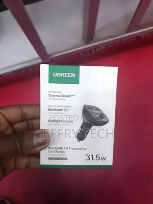 Ugreen 31.5w Bluetooth Fm Transmitter Features Multiple Ports And Blue