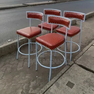 Modern Stylish High Bar Chairs With Coated Frame, Brown