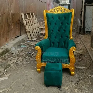 Green Antique Pedicure Seat and a Pouf 