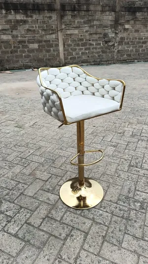 White Goldish Counter Stool