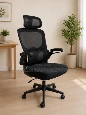 Black Adjustable Arms Orthopedic Chair