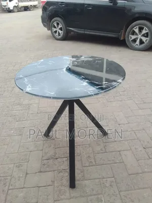 120cm Dining Table in Black Marble