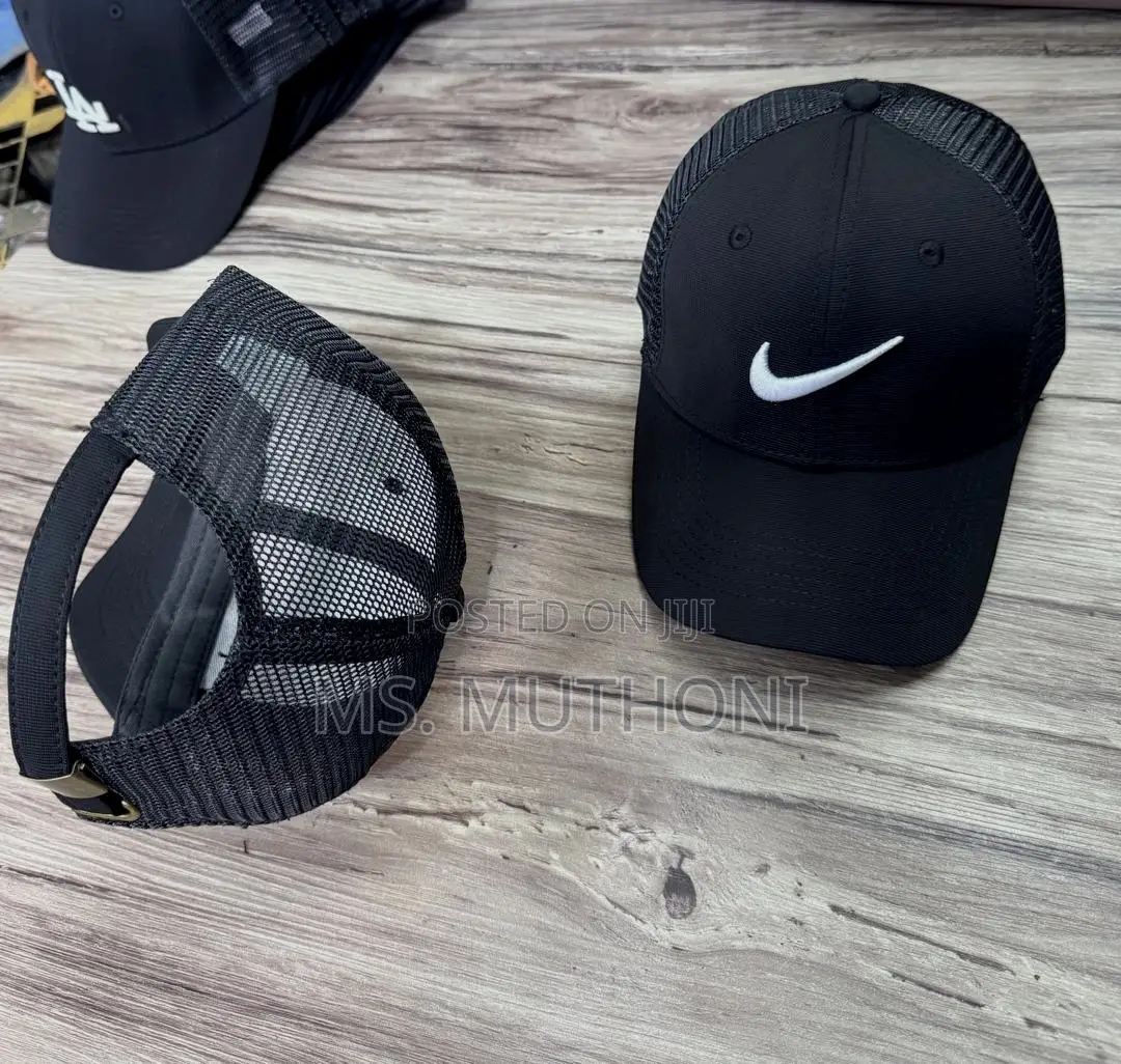 Black Cotton Breatheable Mesh Caps 