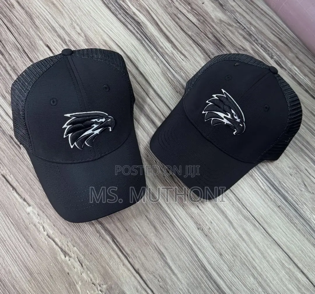 Black Cotton Breatheable Mesh Caps 