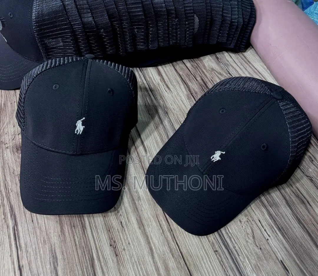 Polo / Puma / Prada Black Baseball Caps With a Breathable Mesh
