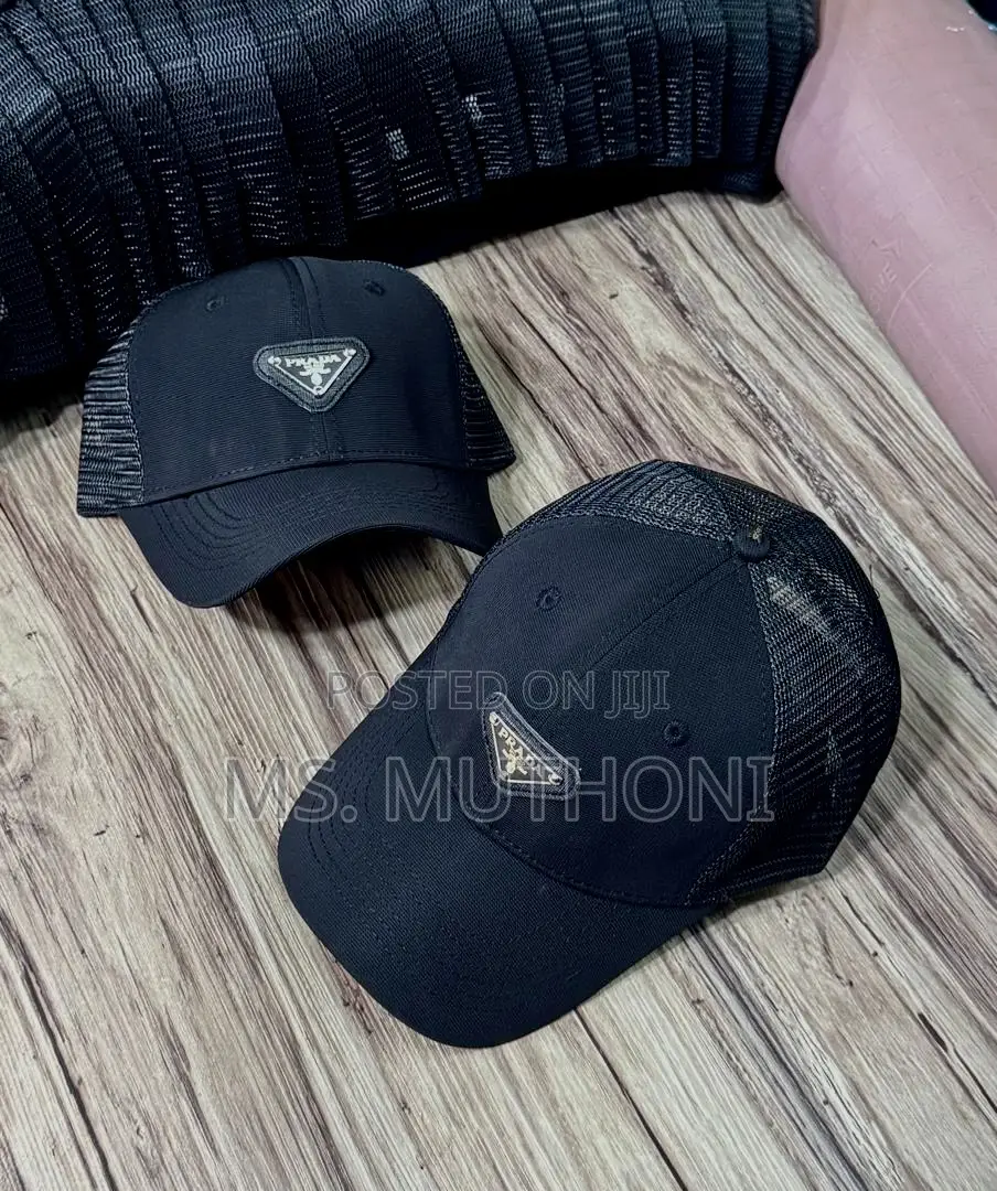 Polo / Puma / Prada Black Baseball Caps With a Breathable Mesh