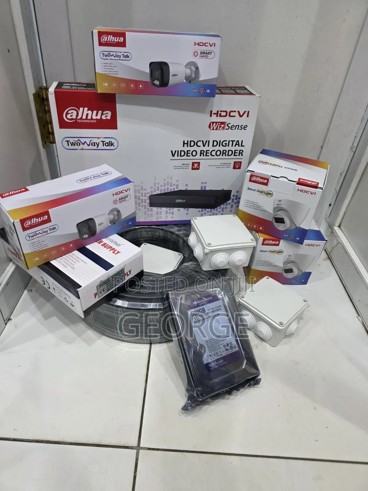 Dahua Full Hd 4 Camera CCTV Package With 100m Rg59 Cable