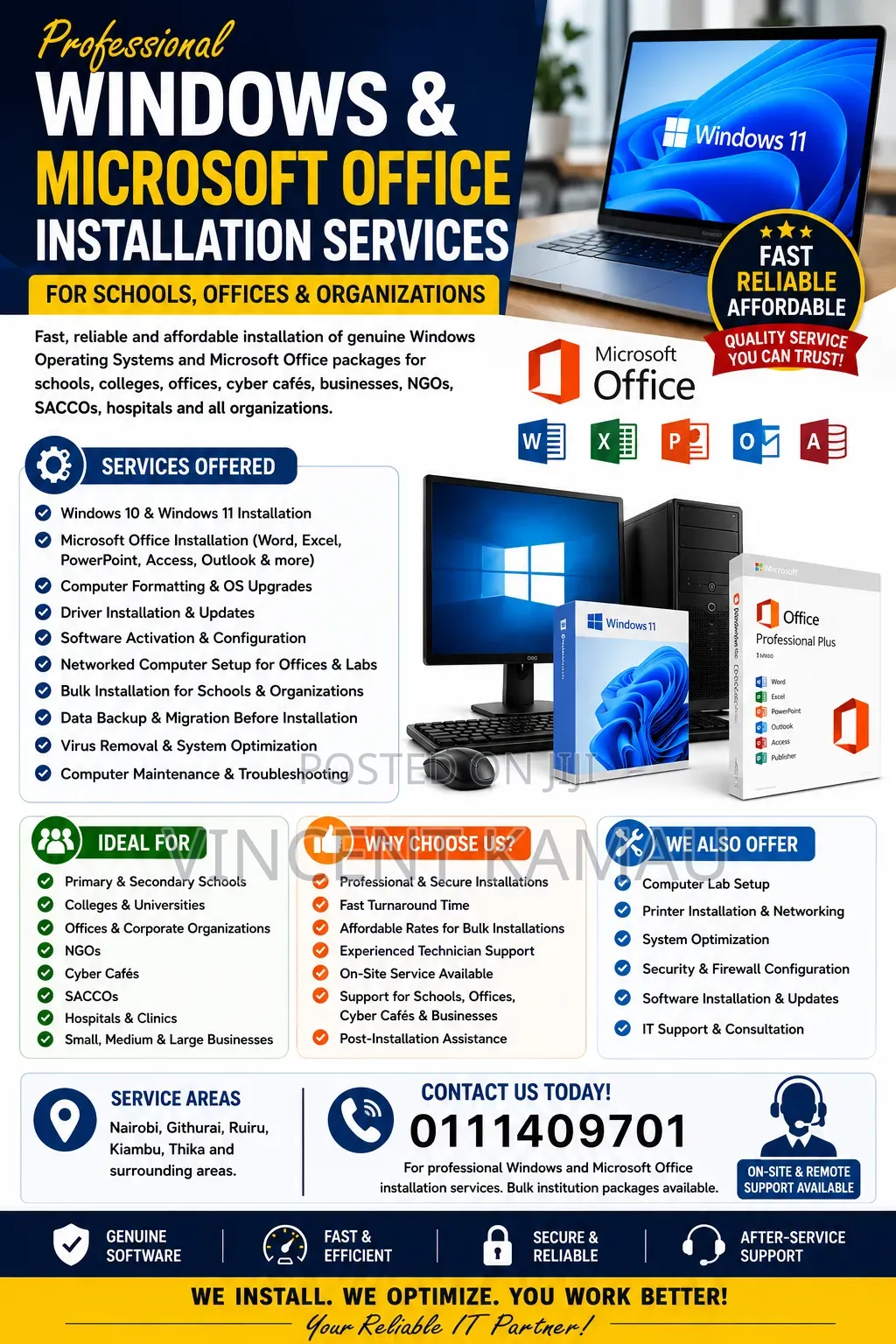 Professional It Services: Bulk Windows 11 & Ms Office Installation