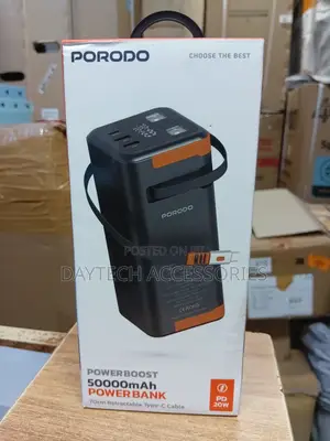 Porodo Power Boost 50000mah Power Bank Pd 20w - Black