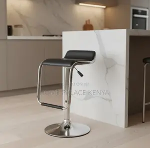 Bar Stool: Rotating Leather Stool With Footrest