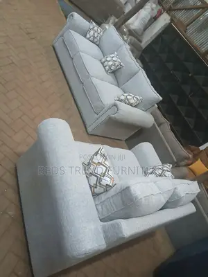 5 Seater 3+2 Light Grey Sofa Set With Cushions