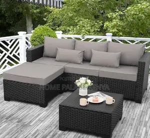 Rattan Sofa: L Shaped Rattan Upholstered Sofa