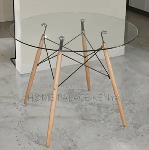 Dining Table: Modern Clear Glass Dining Table Eames Style