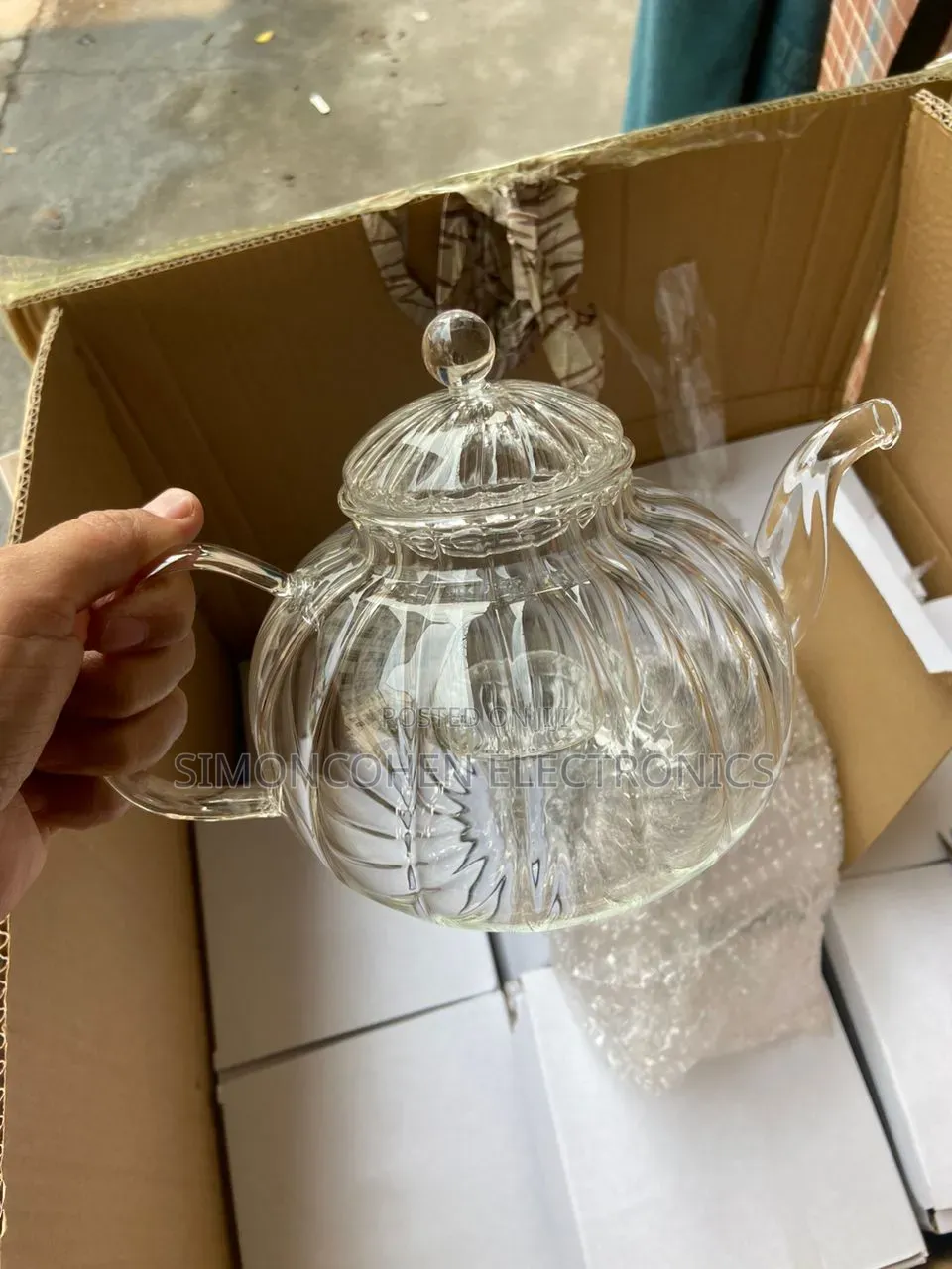 800ml Striped Teapot Borosilicate