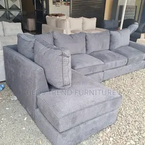 6 Seater L Seat Gray Sofa