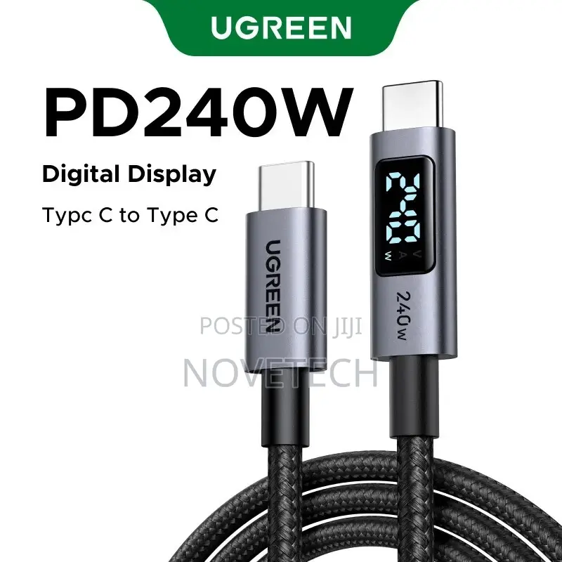 Ugreen 240w Usb-C Cable Digital Display Pd3.1 Fast Charging Type-C