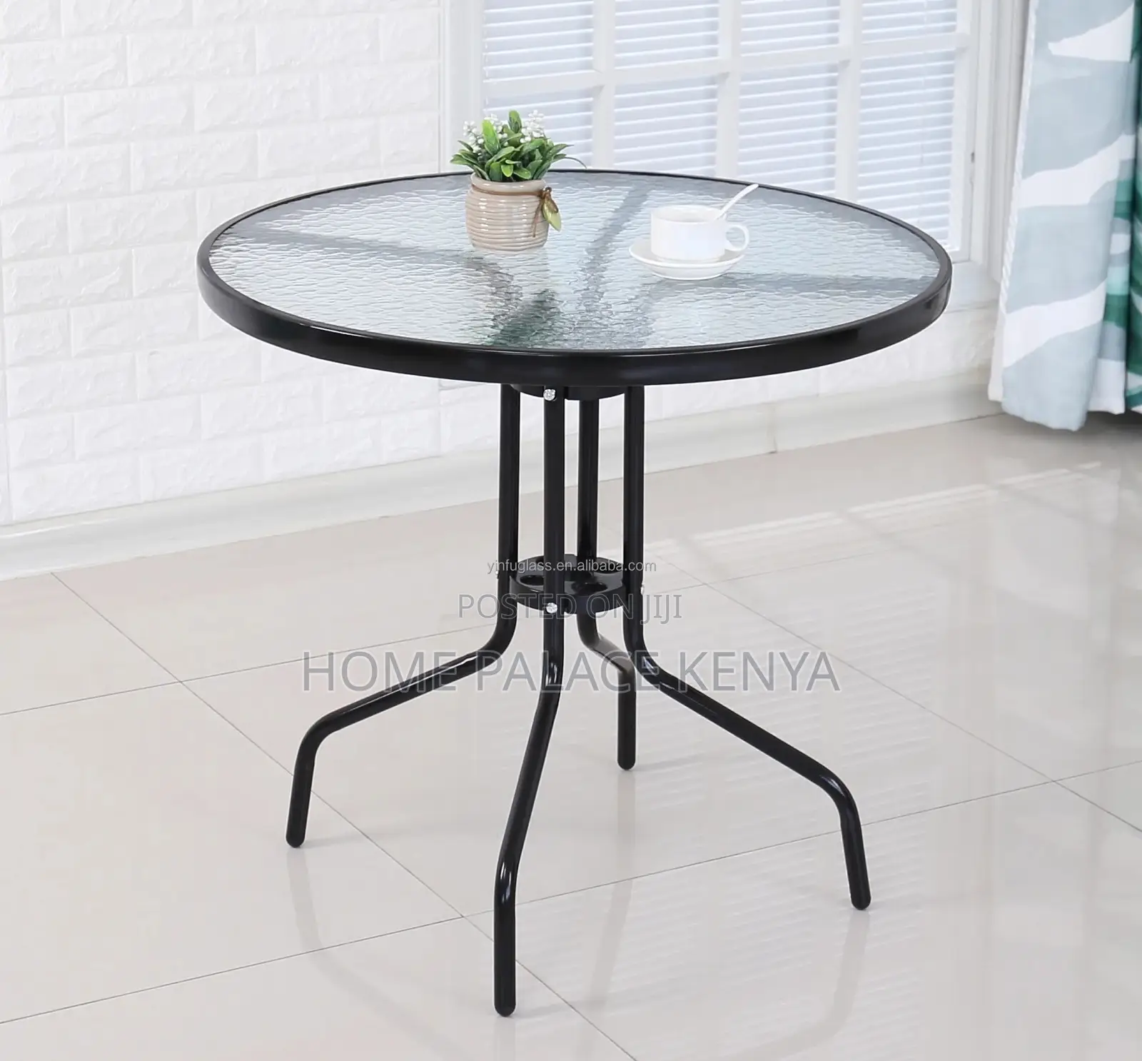 Coffee Table: Metallic Base Home Glass Table