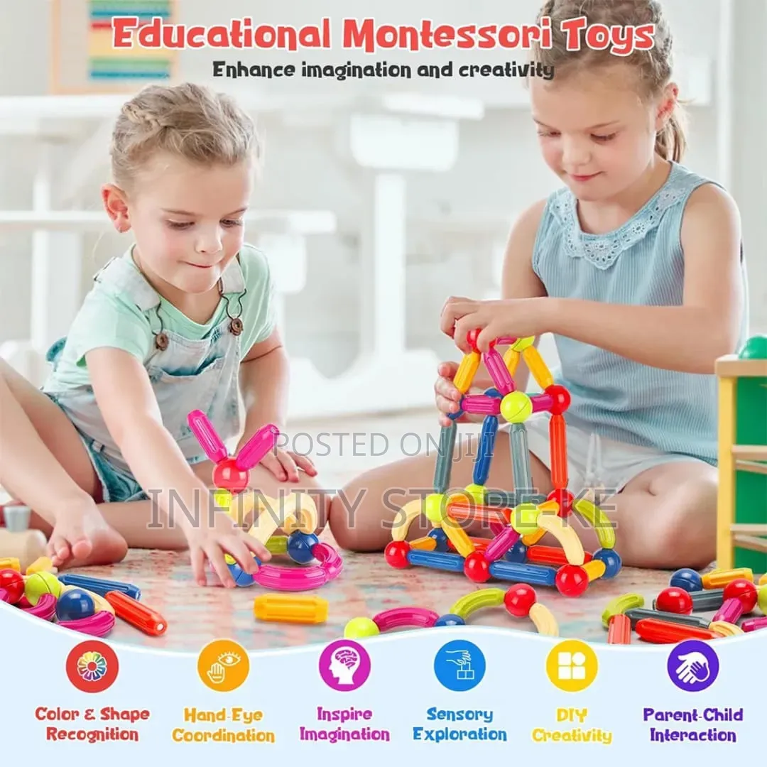 Kids Magnetic Sticks 64 Pieces
