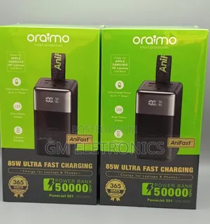 New Oraimo Powerjet 501-85w Fast Charge-50,000mah for Laptops Phones