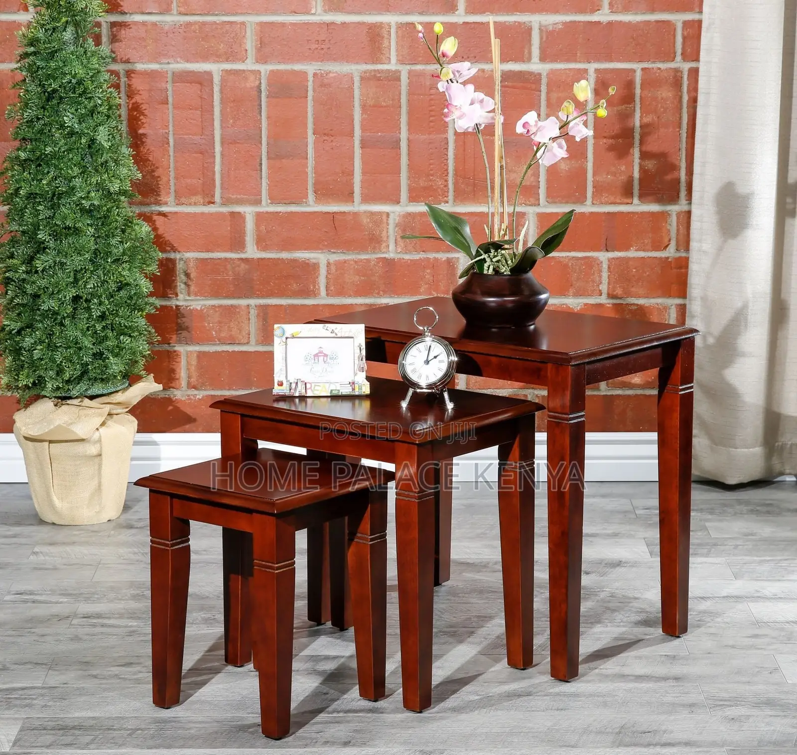 Table Set; 3 Layer Wooden Coffee Stools