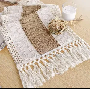 Bohemian Style Table Runner. With Tassels