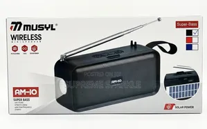 Musyl Solar Wireless Speaker (Model Am-10).
