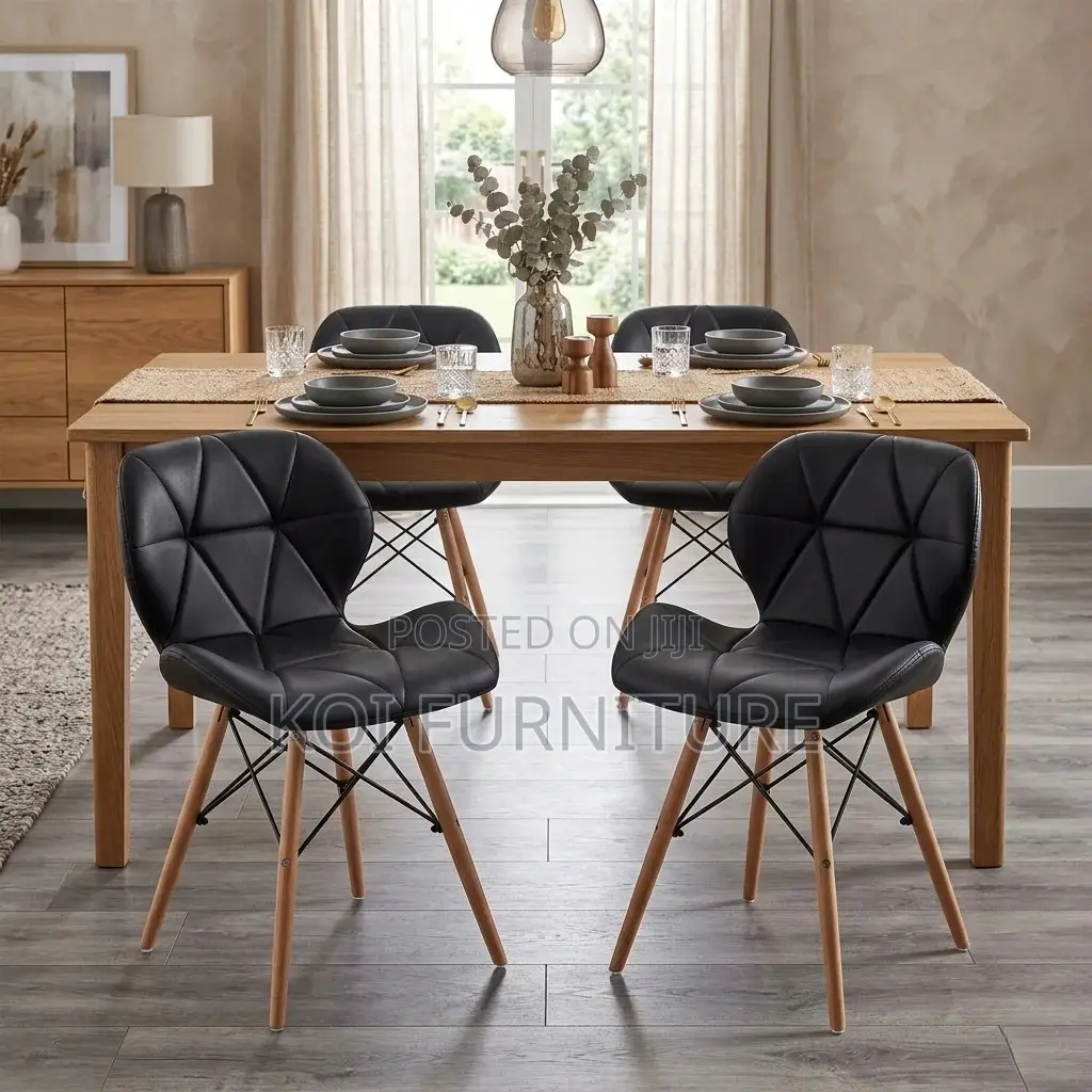 Dining Chairs; Leather Eames Modern Dining Chair