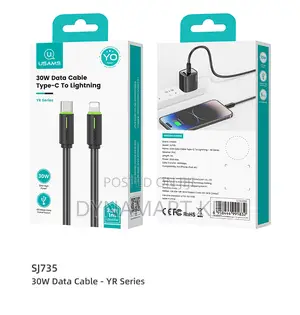Usams 30w 1m Charging and Data Cable Type-C to Lightning