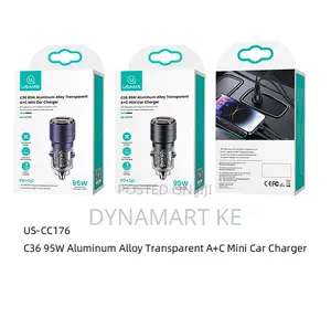 Usams C36 95w Aluminum Alloy Transparent A+C Mini Car Charger