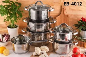 12 Pieces Stainless Steel Edenburg Eb-4000 Cookware Set