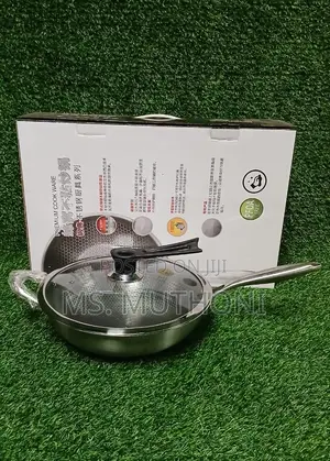 32cm Wok Pan With Glass Lid