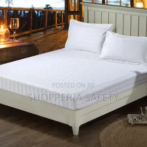 *Stripped White Cotton Bedsheets Set